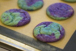 Purple and Teal Cookies