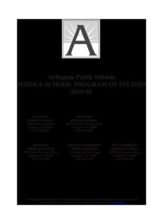 2018-2019 Middle School Program of Studies